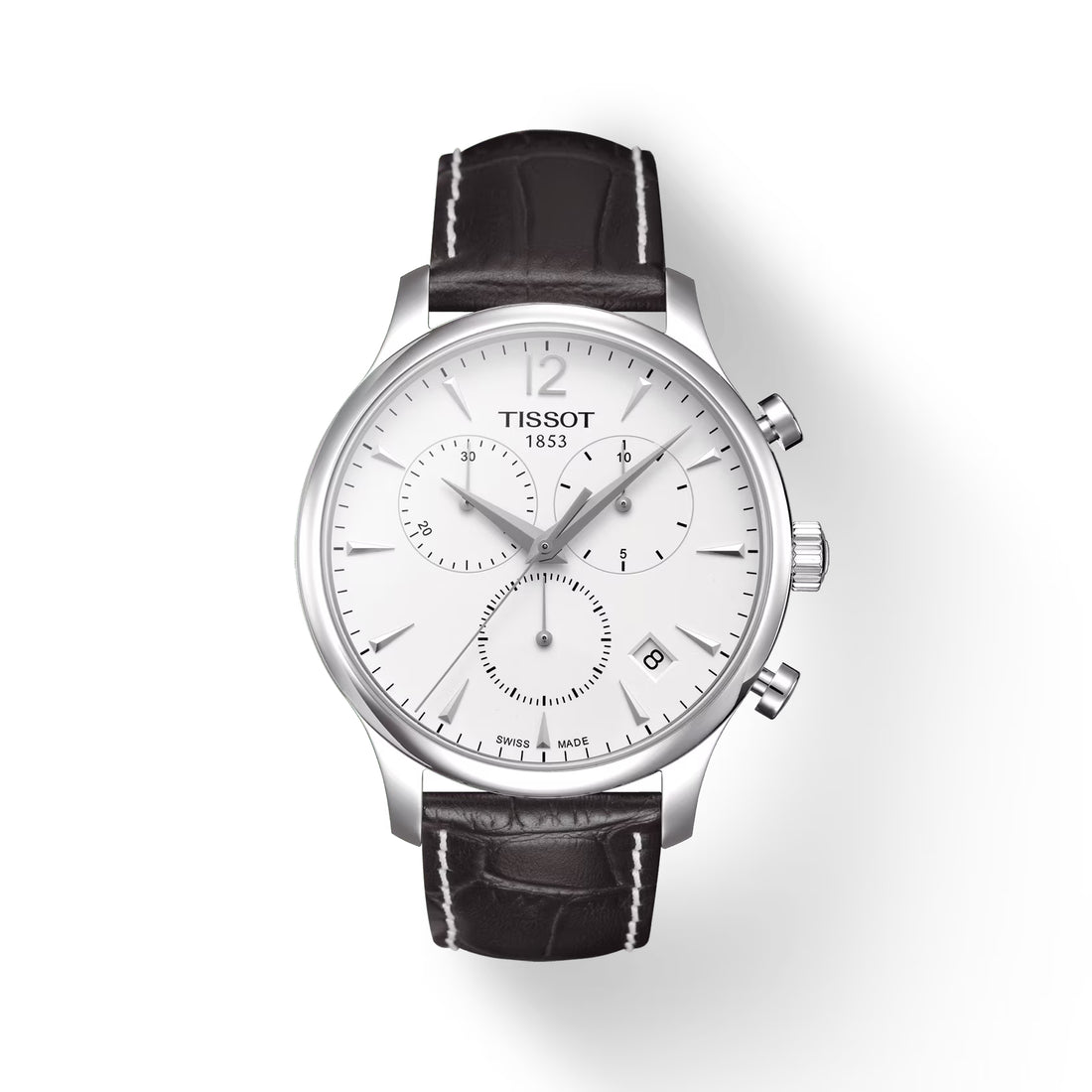 Orologio Uomo Tissot Tradition Acciaio Quarzo Cronografo Bianco Data T0636171603700