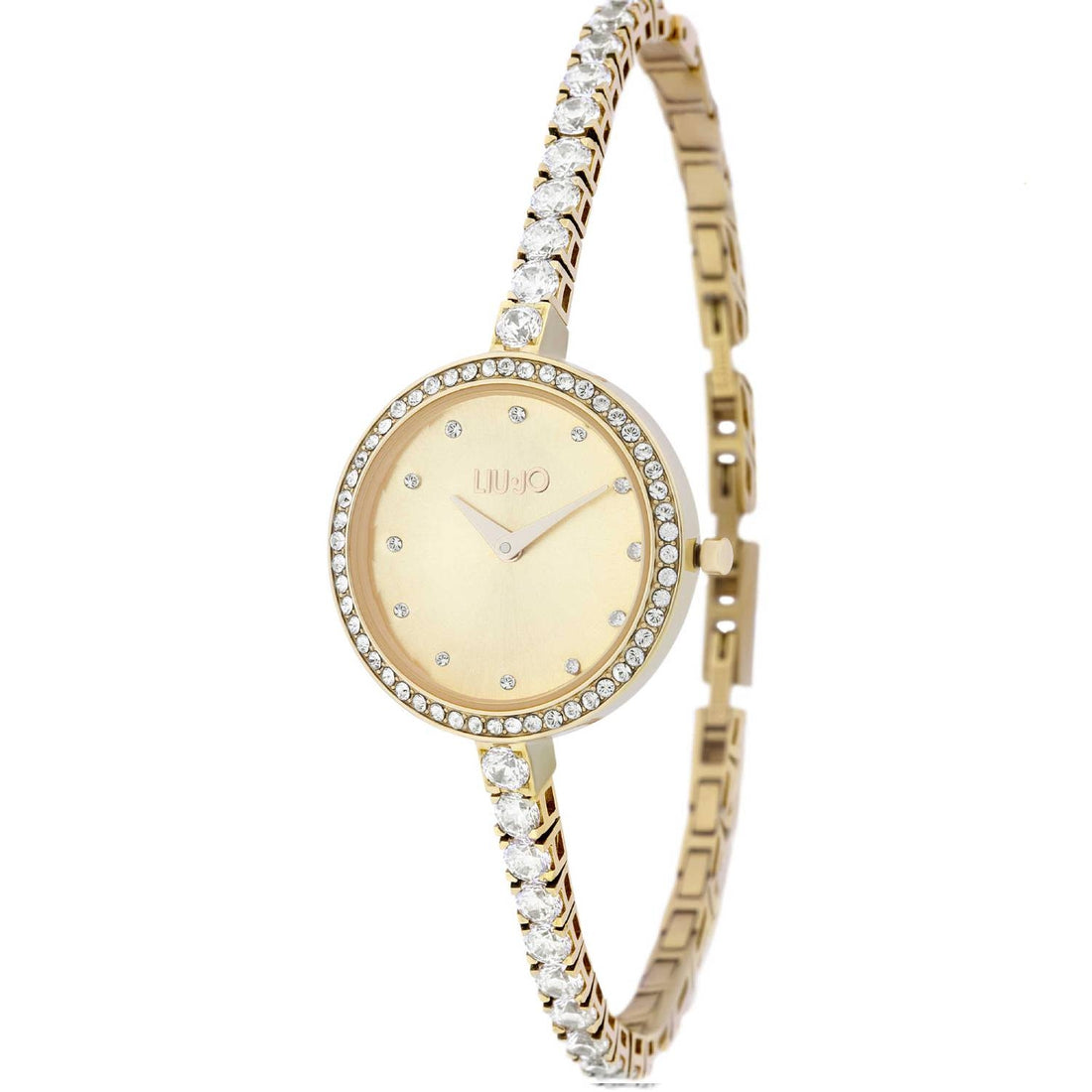 Orologio Donna Acciaio Liu Jo Zirconi Tennis Dorato Quarzo Solo Tempo TLJ1872
