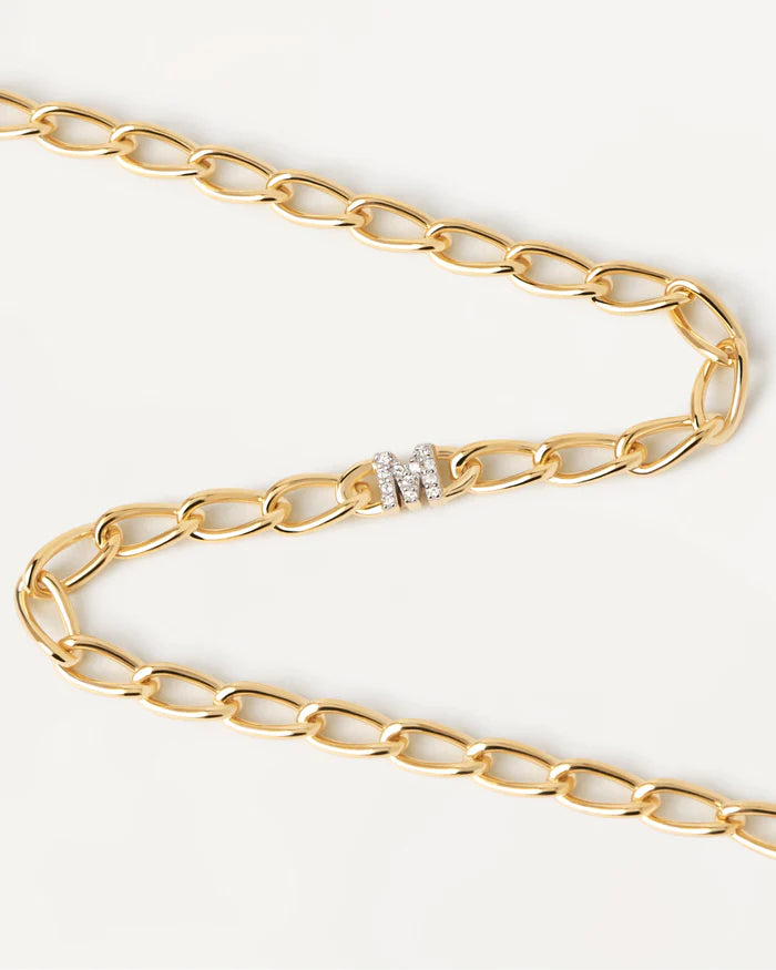 Bracciale Donna PDPaola Argento 925 Dorato Catena Iniziale M Zirconi PU01-550-U