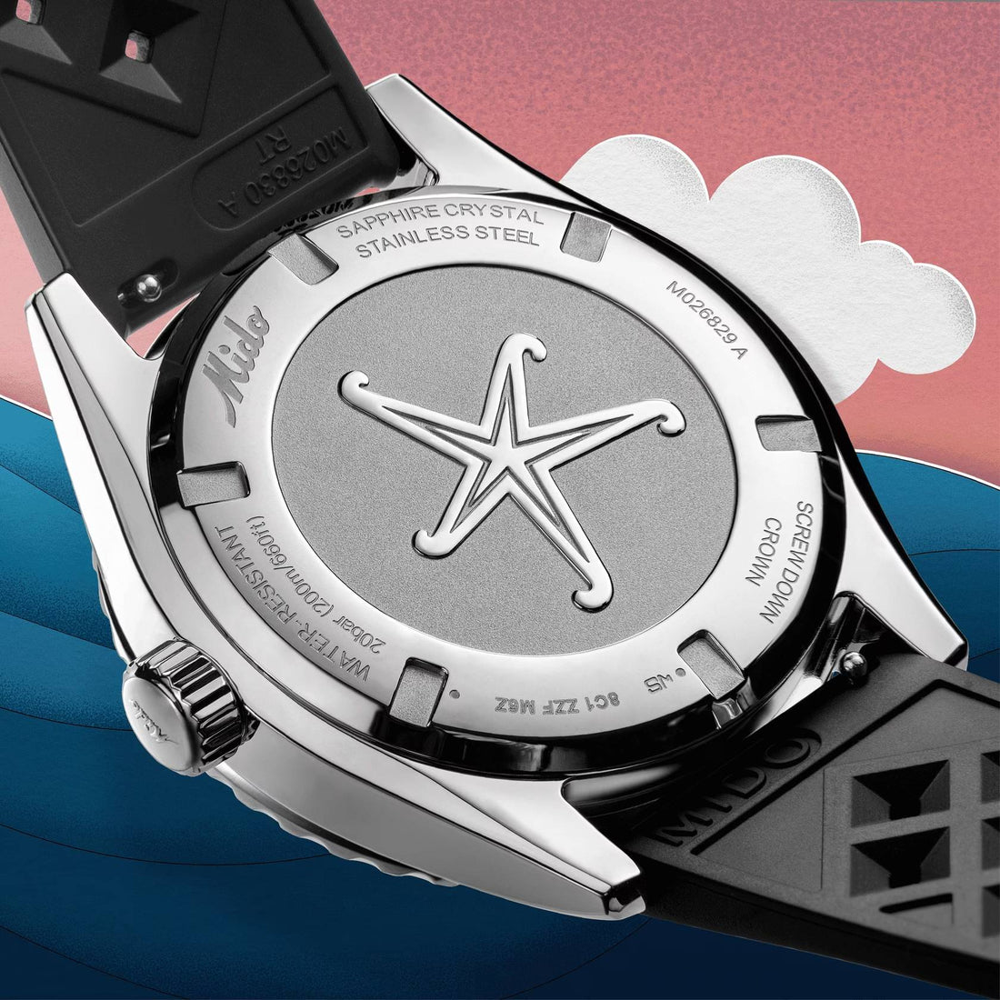 Orologio Uomo Mido Automatico GMT Ocean Star Decompression Data Nero M0268291705100