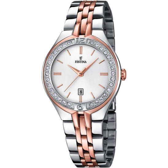 Orologio Donna Festina Acciaio Bicolore Zirconi Quarzo Data Solo Tempo F16868/2