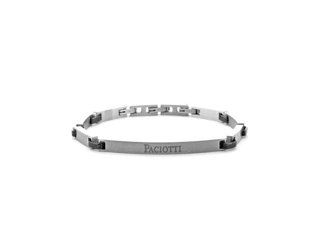 Bracciale Uomo 4US Cesare Paciotti Acciaio Satinato PDV Nero 4UBR6178