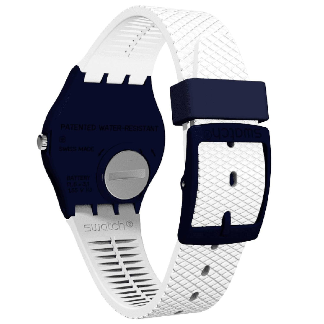 Orologio Donna Gomma Silicone Swatch Quarzo Solo Tempo Doppia Data Bianco GN720
