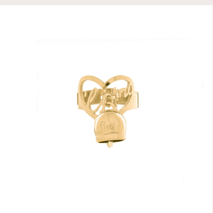 Anello La Campanella di Capri Argento Dorato Cuore Porta Fortuna ACD2-ORO
