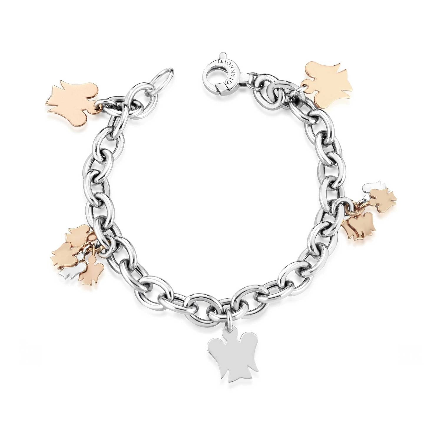 Bracciale Donna Argento 925 Roberto Giannotti Angeli Bianco Rosè Catena GIA123R
