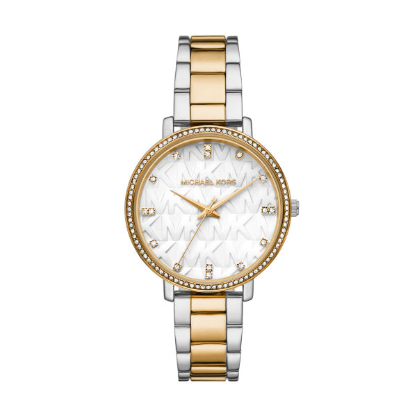 Orologio Donna Michael Kors Acciaio Bicolore Dorato Solo Tempo Zirconi MK4595