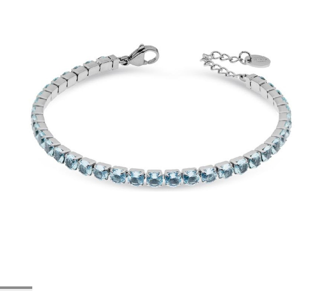Bracciale Donna Liu Jo Acciaio Tennis Zirconi turchese 3 MM LJ2426