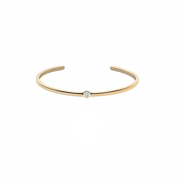 Bracciale Donna Liu Jo Argento 925 Dorato Bangle Zircone Bianco ALJ299
