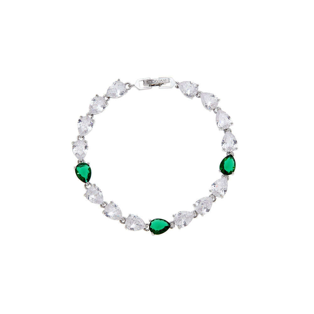 Bracciale Donna Ottaviani Tennis Goccia Zirconi Bianchi Verdi 500912B