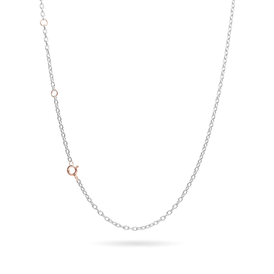 Collana Rolò Argento 925 Filo Della Vita Chiusura Oro Rosa 45 cm CA122AR-45