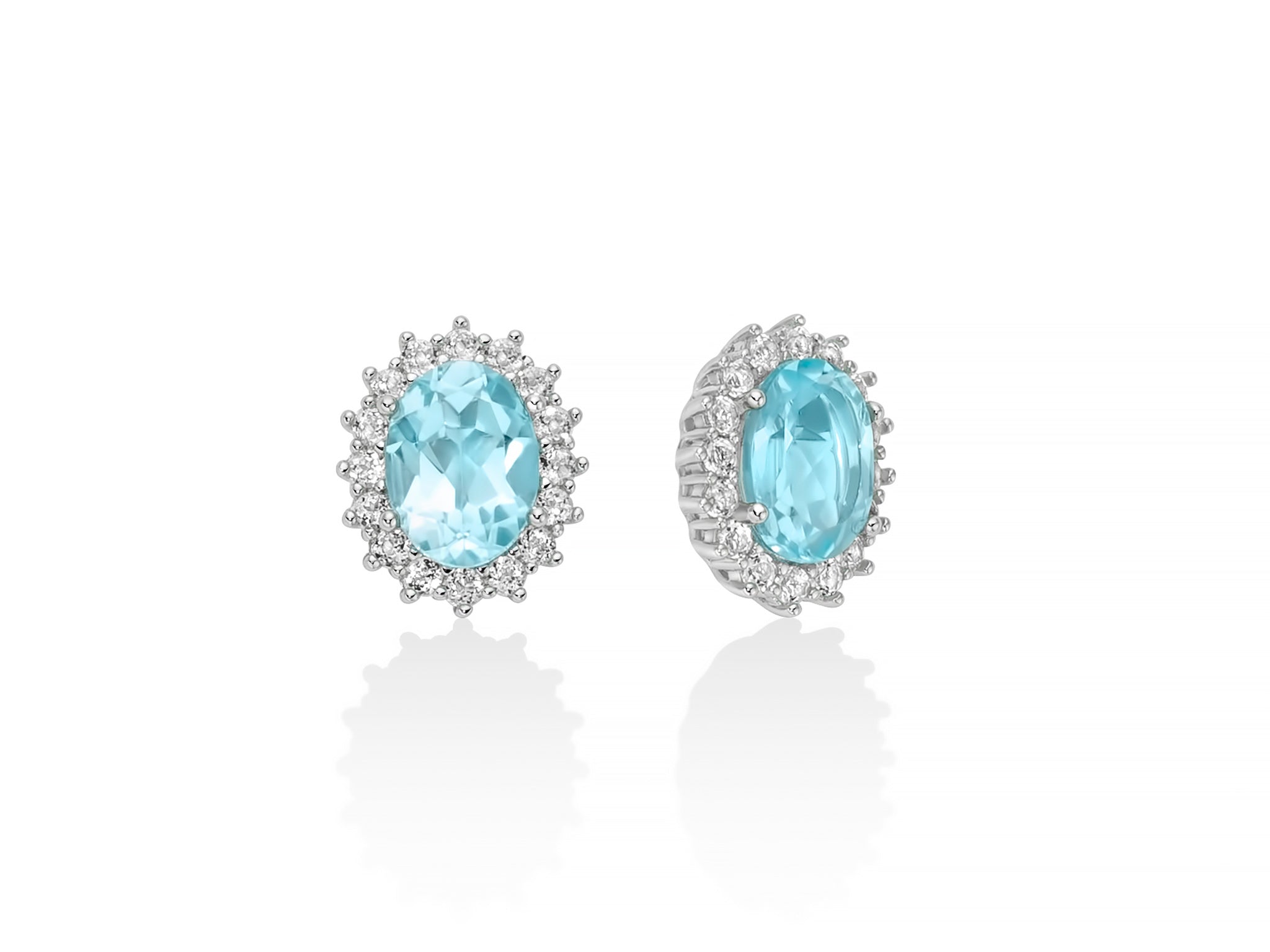 Orecchini Donna Miluna Gemma Del Cielo Argento 925 Topazio Azzurro ERD3121