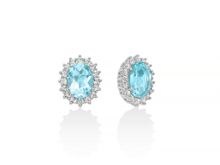 Orecchini Donna Miluna Gemma Del Cielo Argento 925 Topazio Azzurro ERD3121
