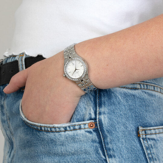 Orologio Donna Festina Acciaio Zirconi Quarzo Data Solo Tempo Bianco F16867/1