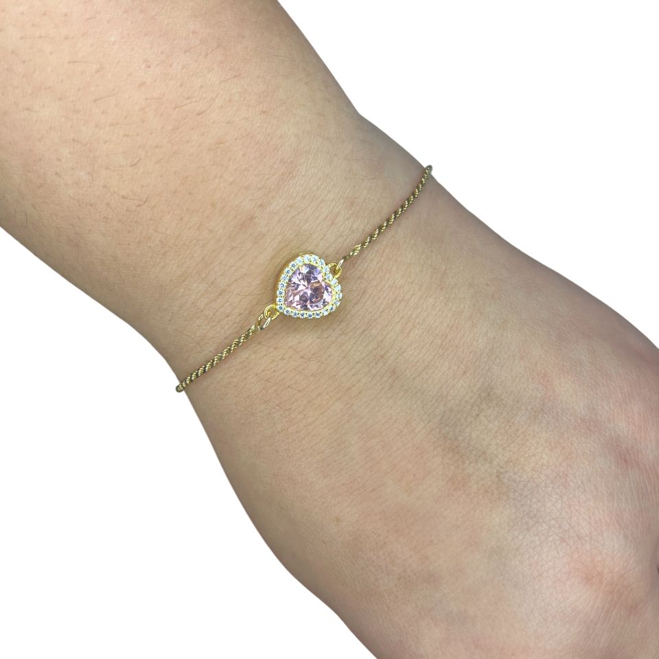 Bracciale Donna Re Mida Argento Torchon Cuore Zirconi  BR-Djv-18