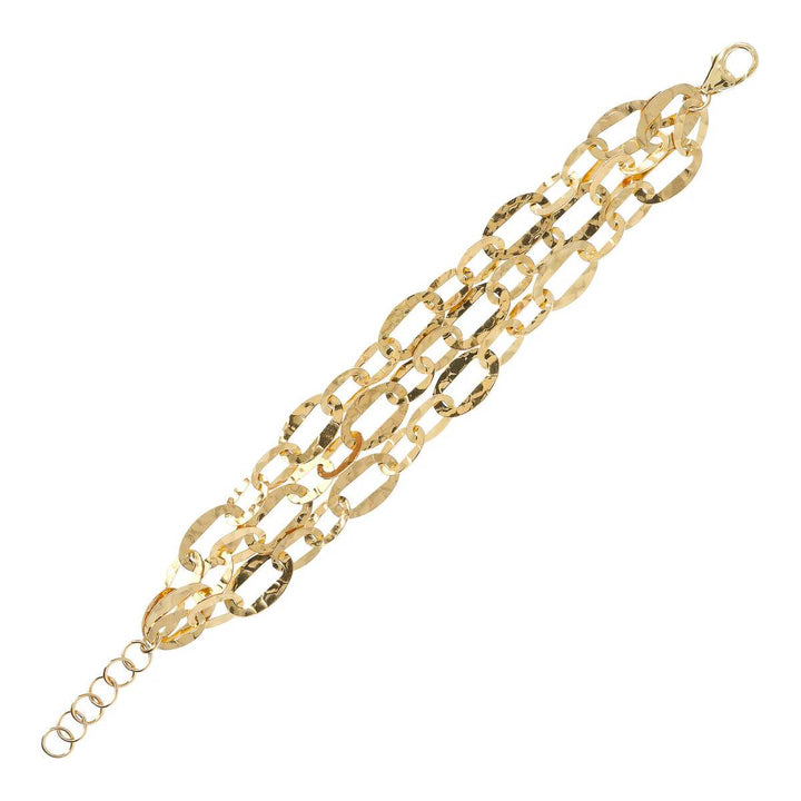 Bracciale Donna Etrusca Multifilo Catena Ovale Martellata WSET00555.YG
