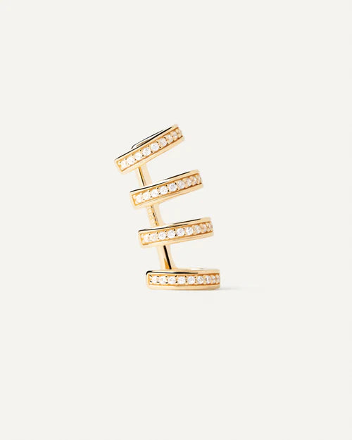 Orecchino Singolo Ear Cuff Donna PDPaola Argento Dorato 925 Zirconi PG01-021-U