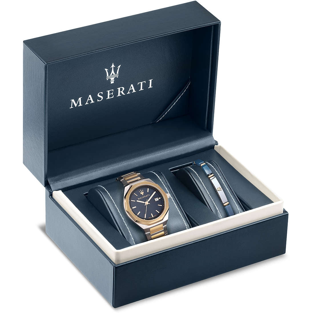 Orologio Uomo e bracciale Acciaio Maserati STILE Data dorato R8853142008