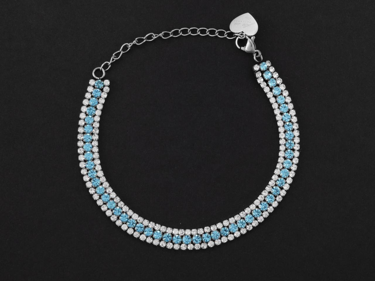 Bracciale Tennis Donna 4US Cesare Paciotti Acciaio Con Zirconi Bianchi e blu 4UBR5500W