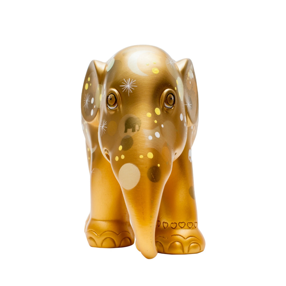 Scultura Elefante Onlylux Celebration Gold 15cm Resina Dipinto A Mano 8858831241121