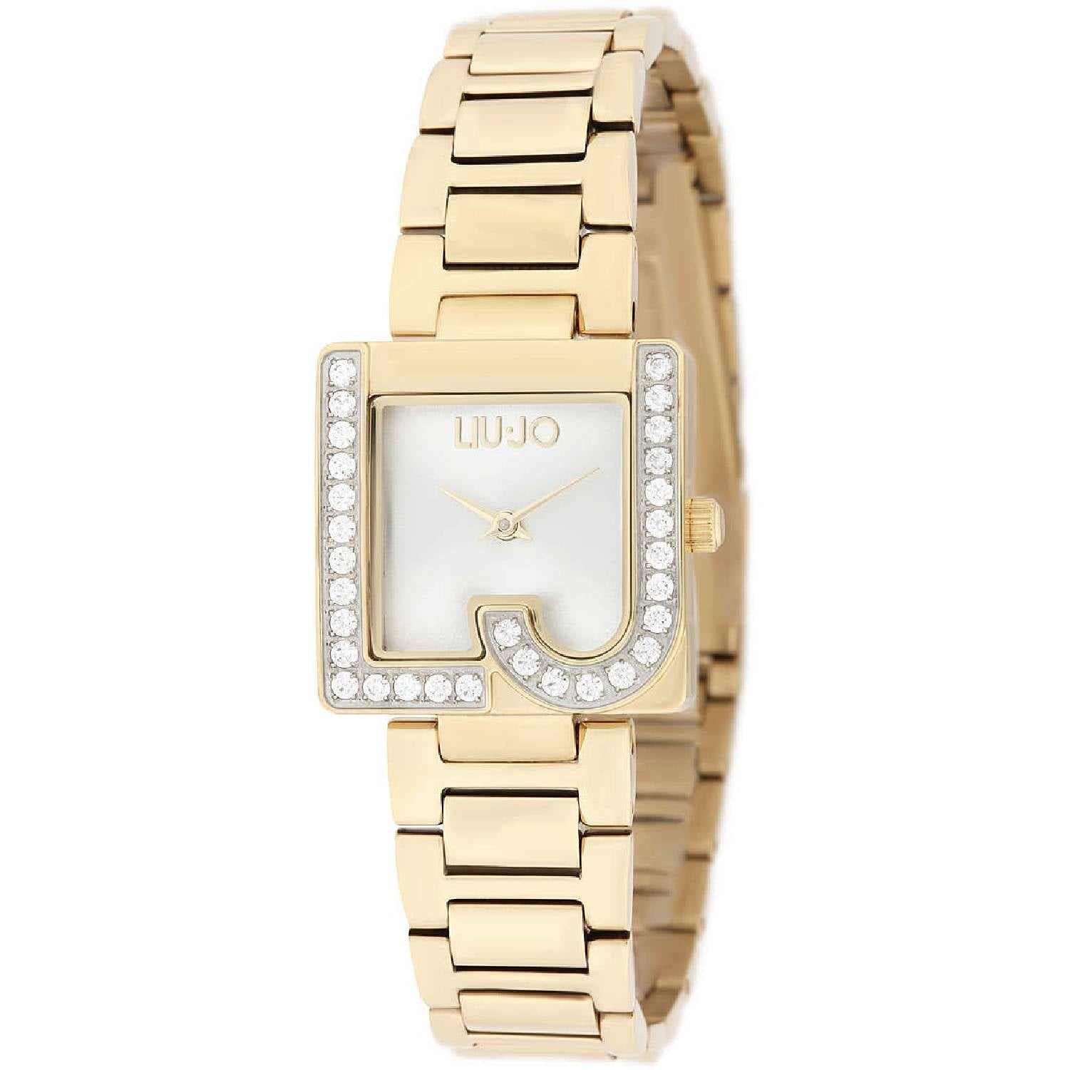 Orologio Donna Liu Jo Acciaio Dorato Luxury Solo Tempo Quarzo Zirconi TLJ1822