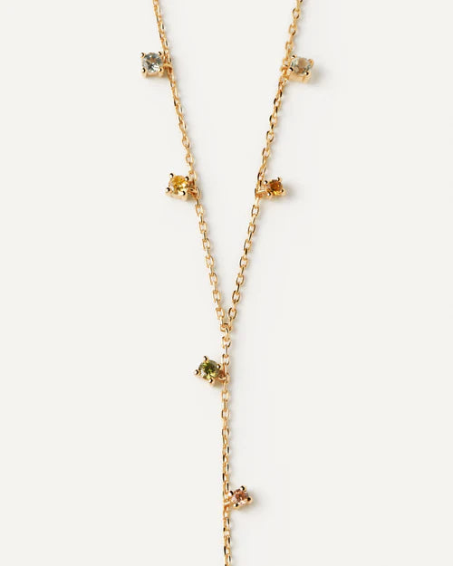 Collana Donna PDPaola Argento Dorato 925 Zirconi Verde Blu Rosa CO01-864-U