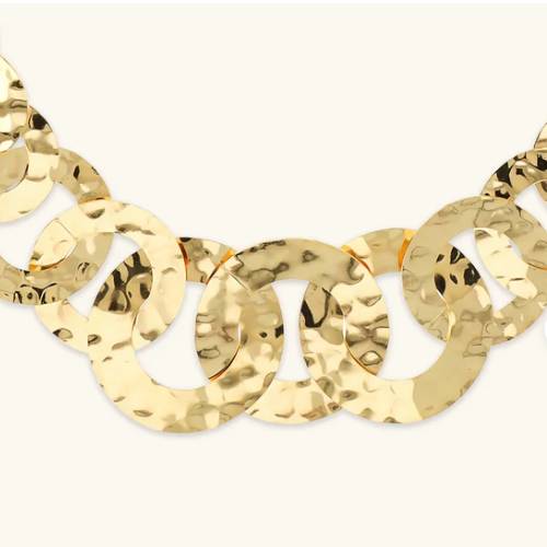 Collana Donna Etrusca Graduata Disco In Lega Placcata Oro Giallo 18kt WSET00860.YG