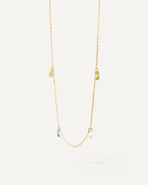 Collana Donna PDPaola Argento Dorato 925 Zircone Verde Blu CO01-866-U