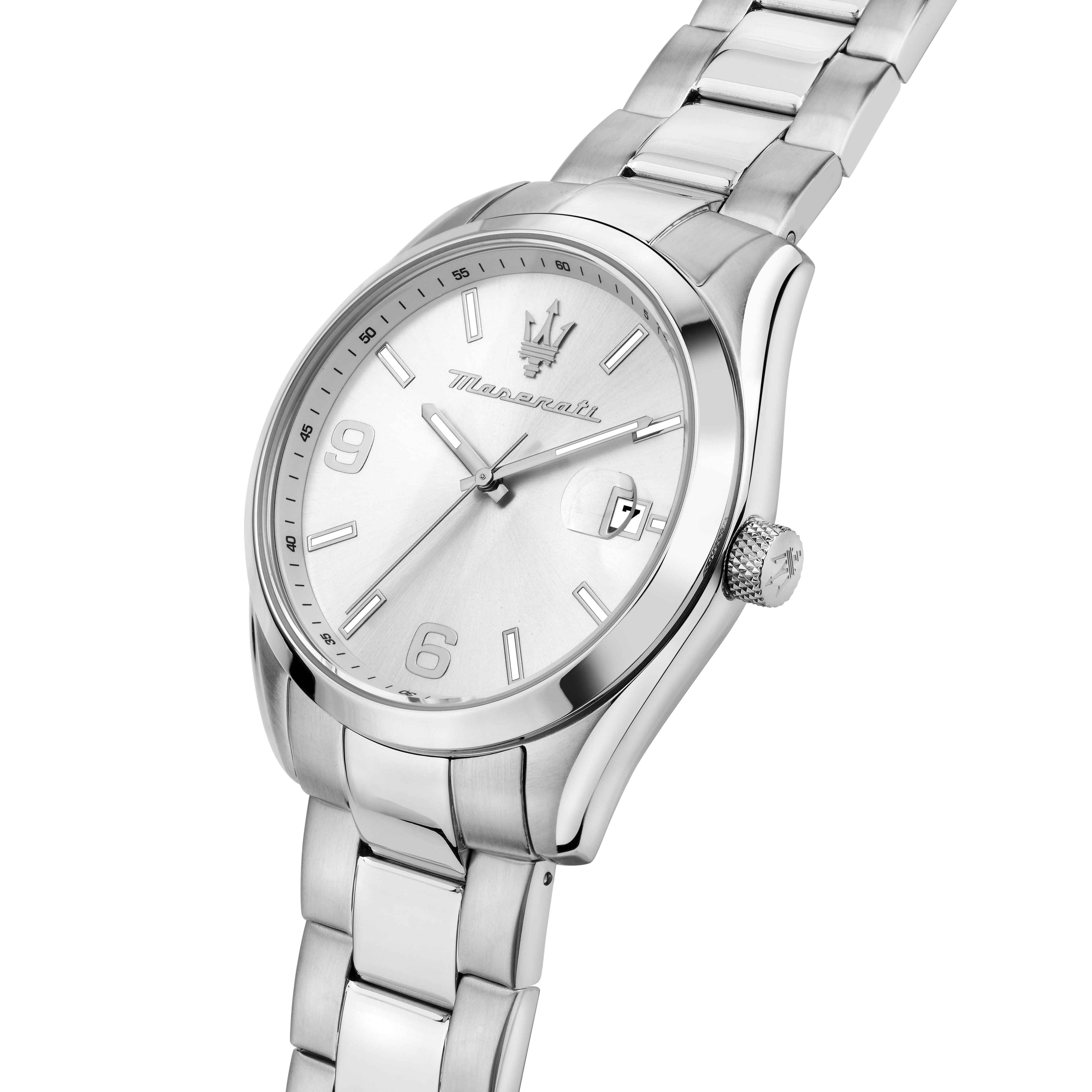 Orologio Uomo Maserati Acciaio Quarzo Solo Tempo Data Bianco R8853151014