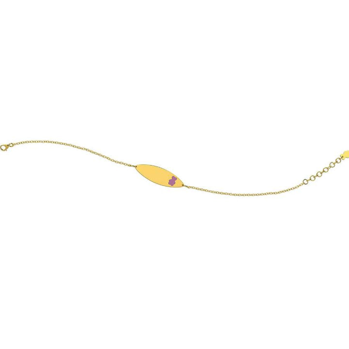 Bracciale Bambina Nanan Oro 9 KT Personalizzabile Orso Rosa NGLD0016
