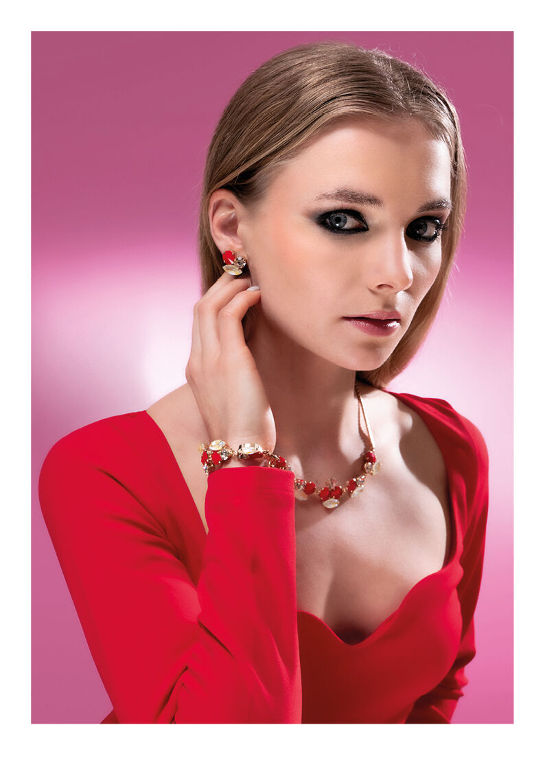 Orecchini Donna Ottaviani A Lobo Zirconi Multicolore Bronzo Rosè 500730O