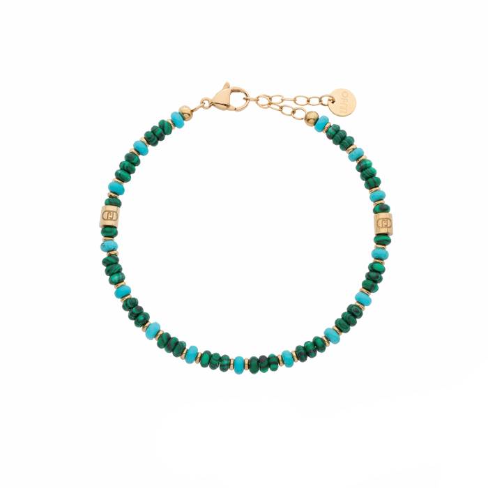 Bracciale Uomo Liu Jo Acciaio Biglie Verdi MLJ677