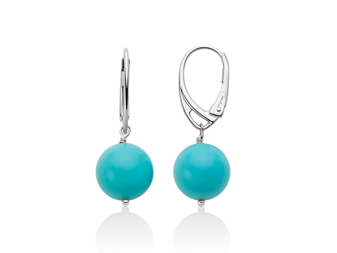 Orecchini Donna Argento 925 Pendenti Miluna Pasta Di Turchese Monachella PER2821