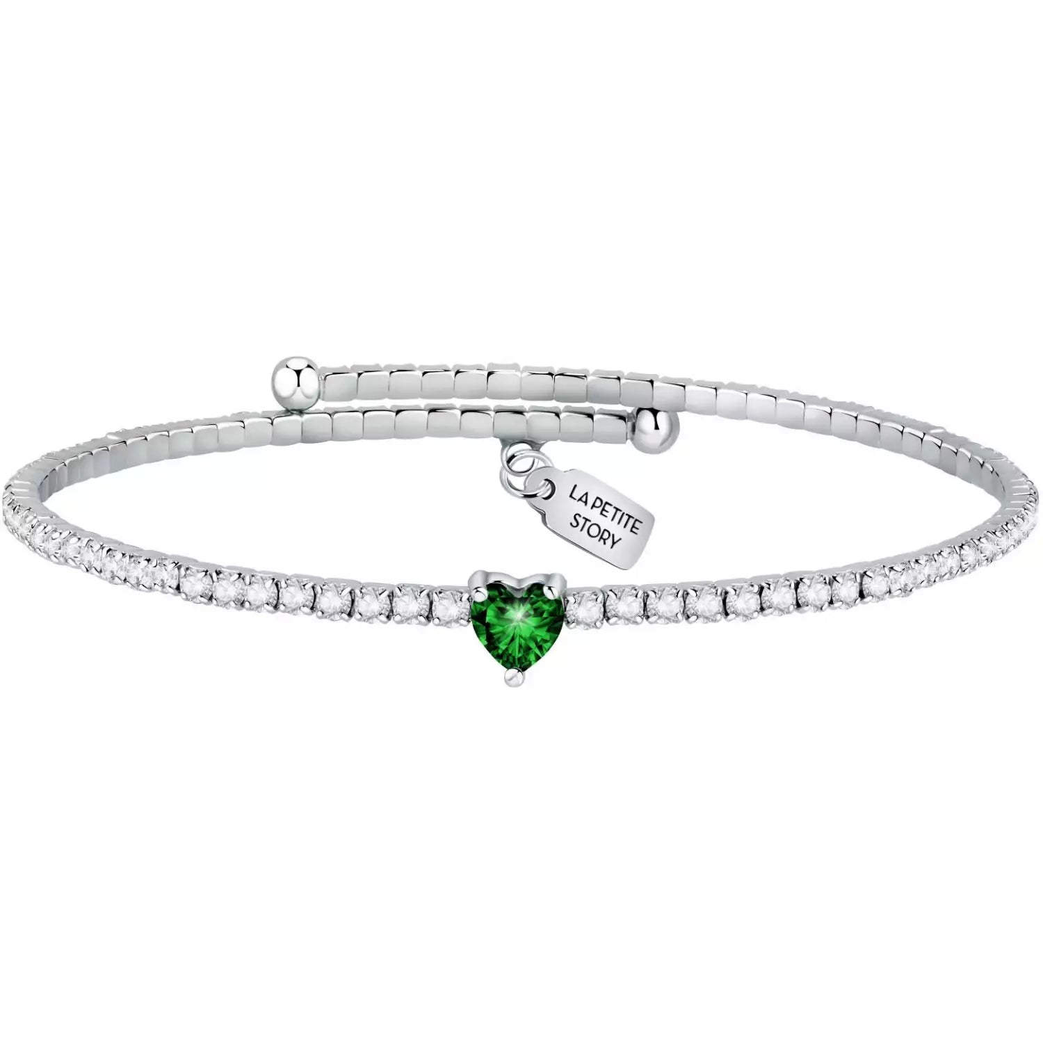 Bracciale Donna La Petite Story Ottone Con Zirconi Bianchi E Cuore Smeraldo LPS05ASD22