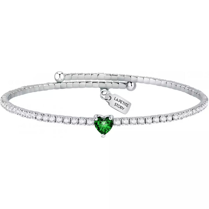 Bracciale Donna La Petite Story Ottone Con Zirconi Bianchi E Cuore Smeraldo LPS05ASD22