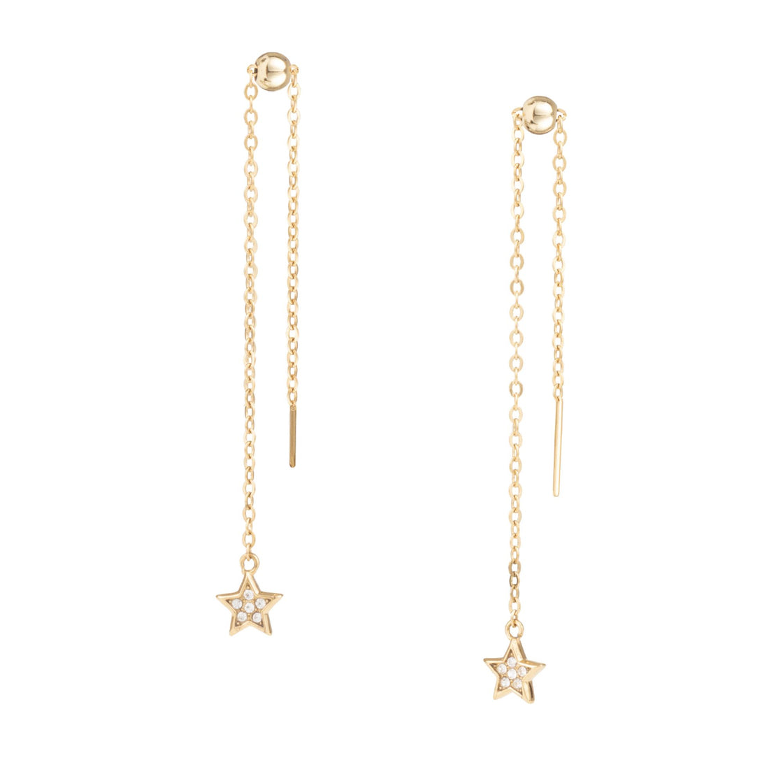 Orecchini Donna Liu Jo Acciaio dorato Lucido Pendente stelle Zirconi Bianchi LJ2192