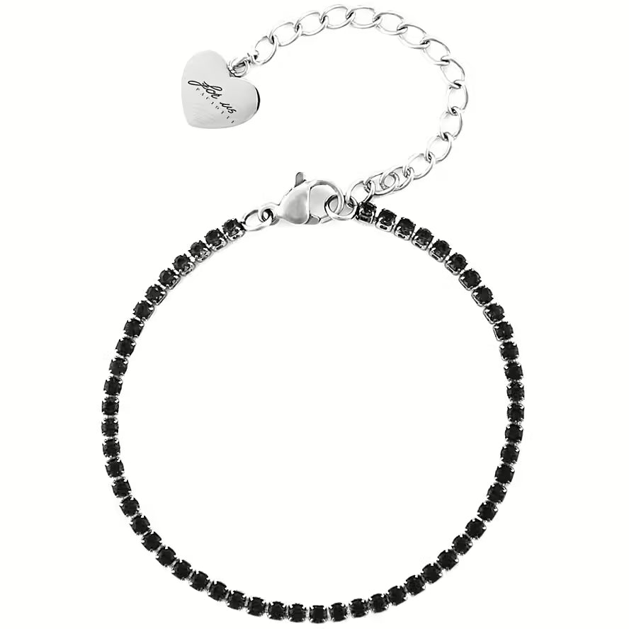 Bracciale Tennis Donna 4US Cesare Paciotti Acciaio Zirconi Neri 4UBR6317W