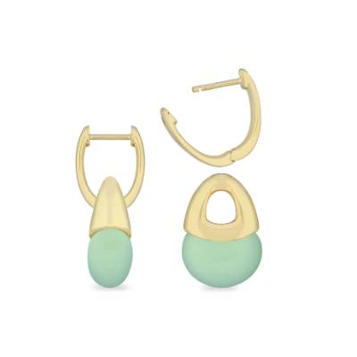 Orecchini Donna Sogni Argento Dorato Quarzo Verde Menta OR122GV