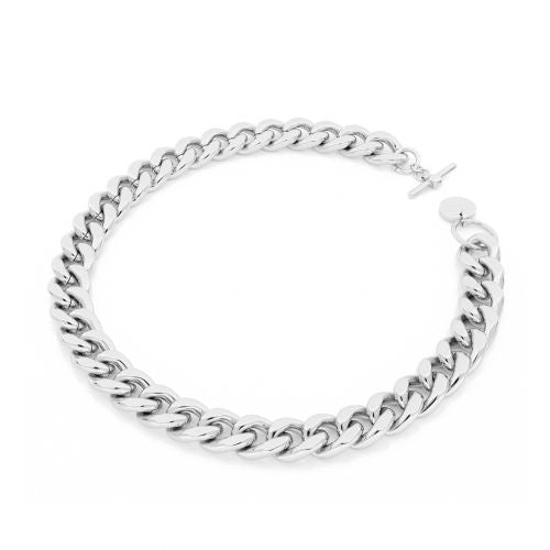 Collana Donna Unoaerre Bronzo Lucido Argentato Catena Groumette Girocollo 497964
