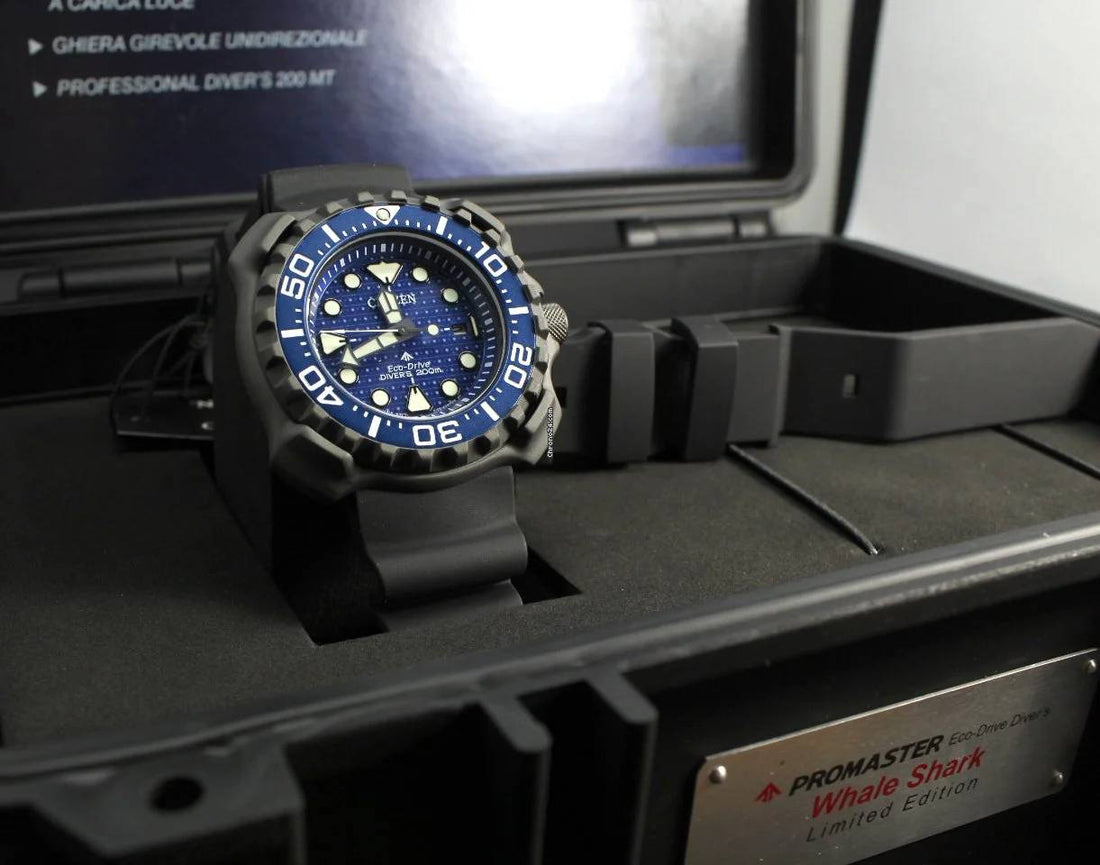 Orologio Uomo Citizen Eco Drive Acciaio Gomma Whale Shark Limited Edition BN0225-04L