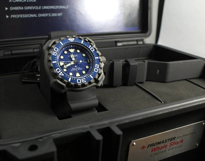 Orologio Uomo Citizen Eco Drive Acciaio Gomma Whale Shark Limited Edition BN0225-04L