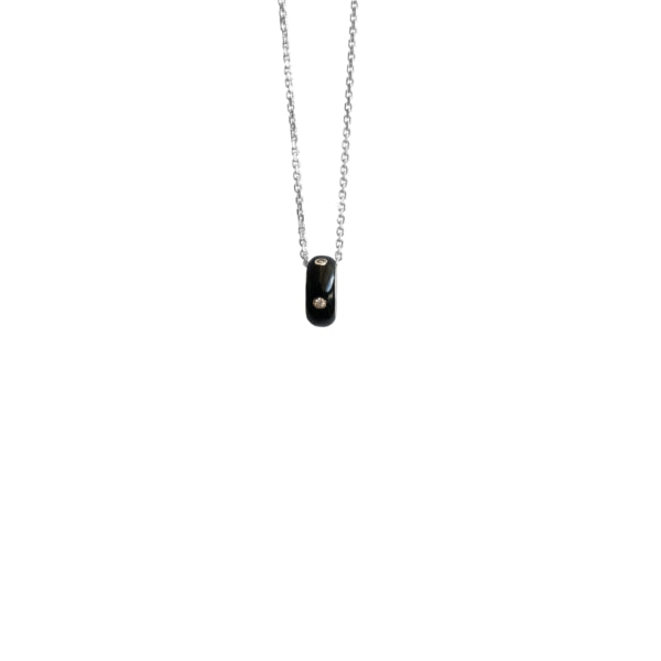 Ciondolo Donna Labrioro Argento 925 Zirconi Smalto Nero 3012/B