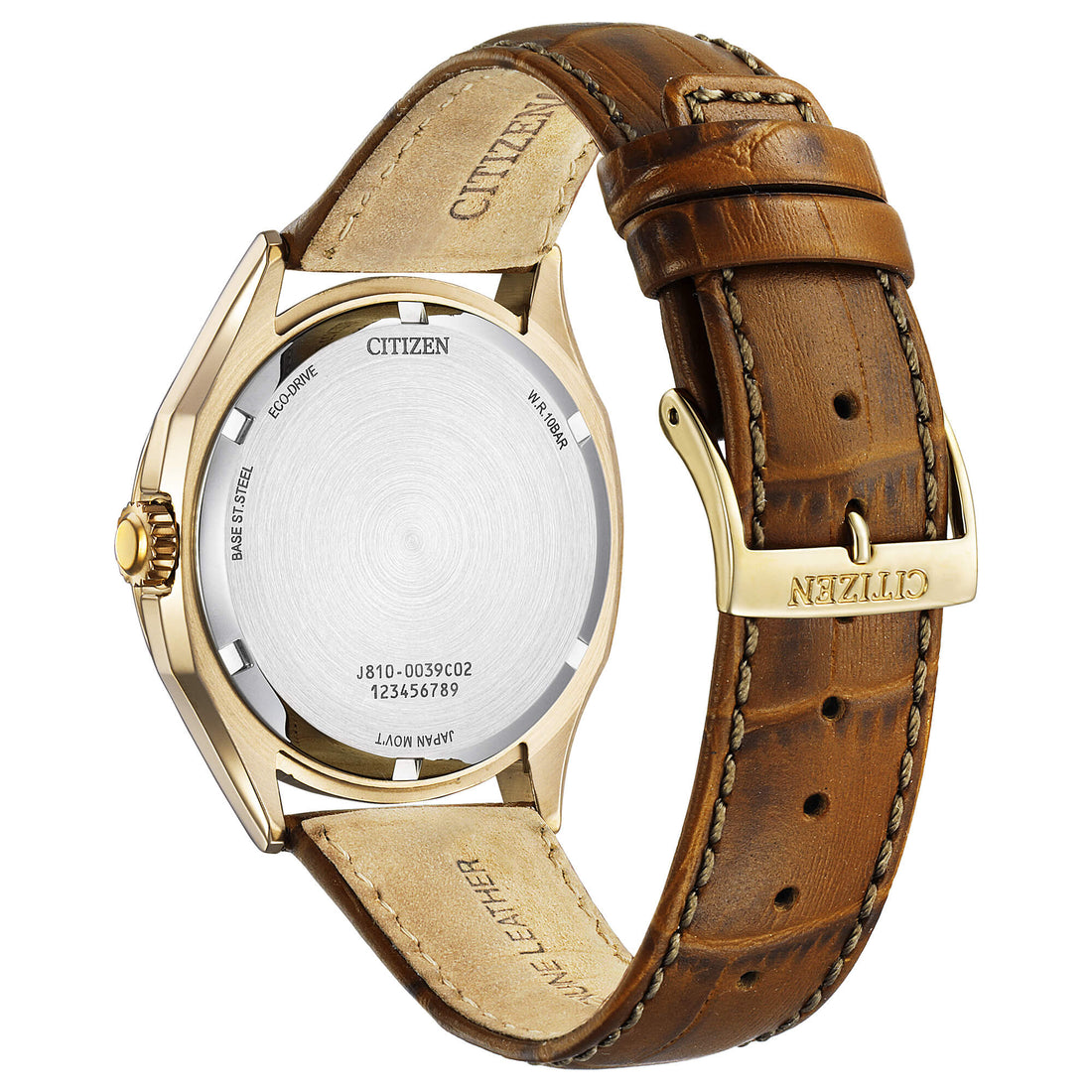 Orologio Uomo Citizen Eco Drive Data Solo Tempo Acciaio Dorato Pelle AW1753-10A