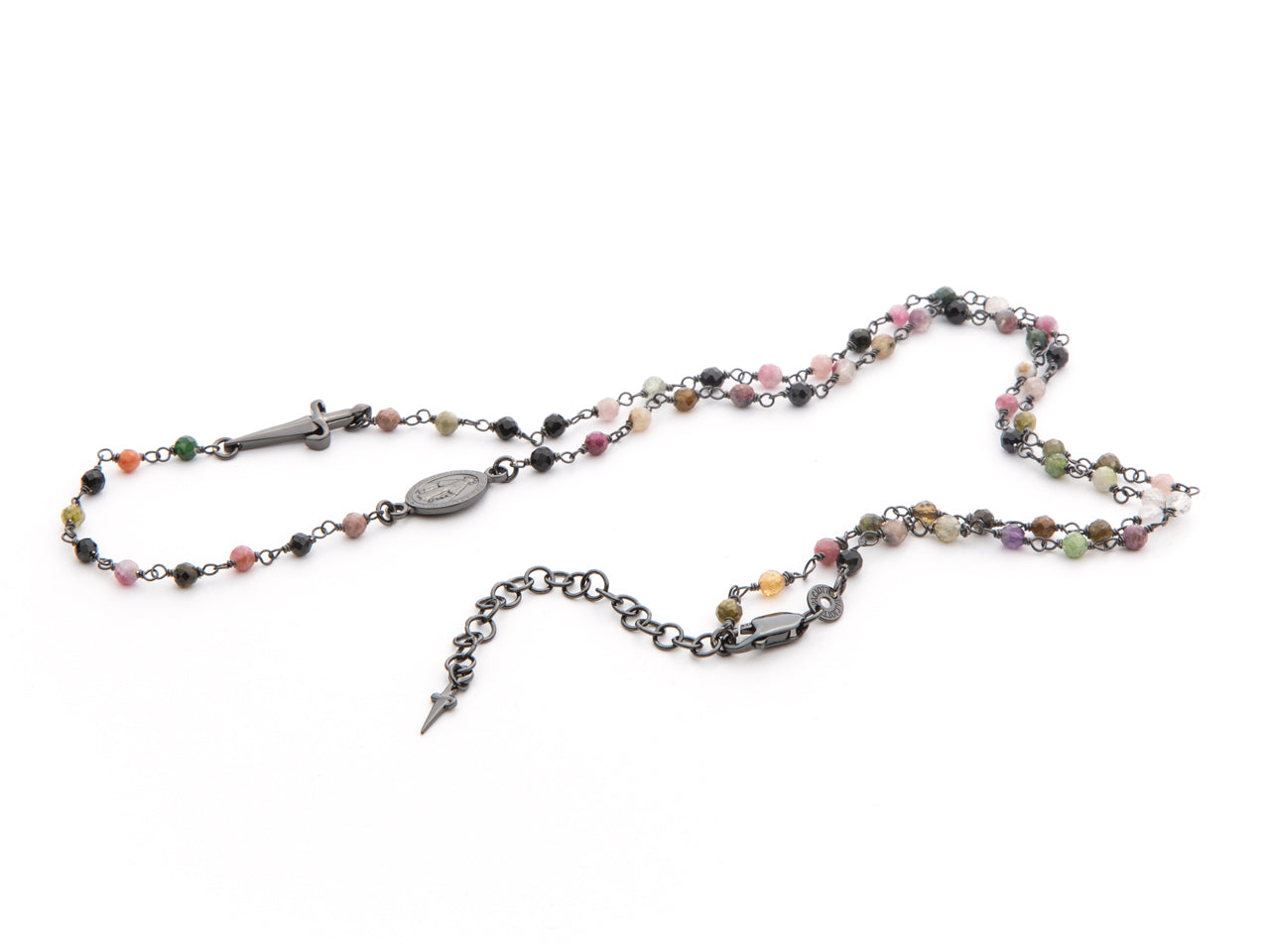 Collana Uomo Cesare Paciotti  Argento 925 brunito e quarzi colorati JPCL2285N