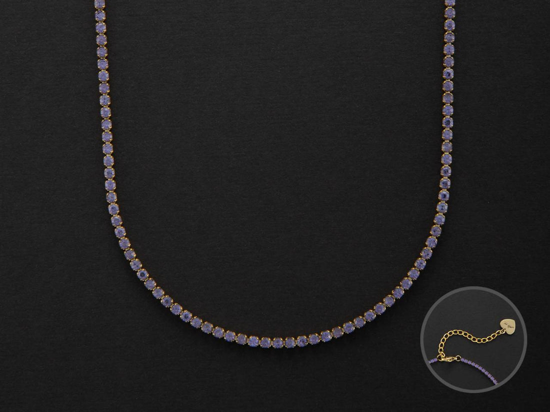 Collana Donna 4US Cesare Paciotti Acciaio Tennis Zirconi viola 4UCL5857W