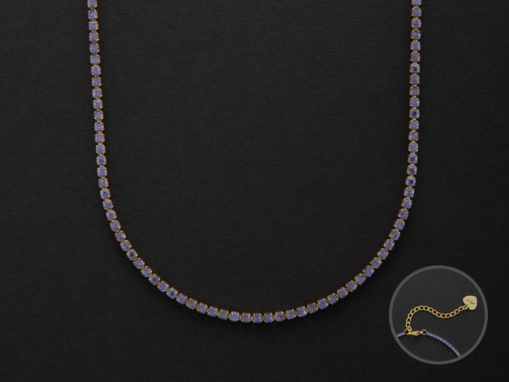 Collana Donna 4US Cesare Paciotti Acciaio Tennis Zirconi viola 4UCL5857W