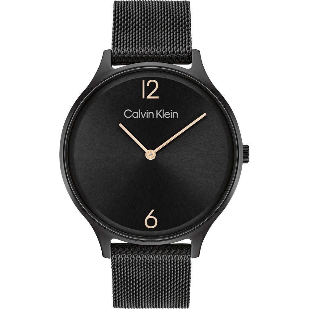 Orologio Unisex Uomo Donna Acciaio Nero Quarzo Solo Tempo Maglia Milano CK25200004