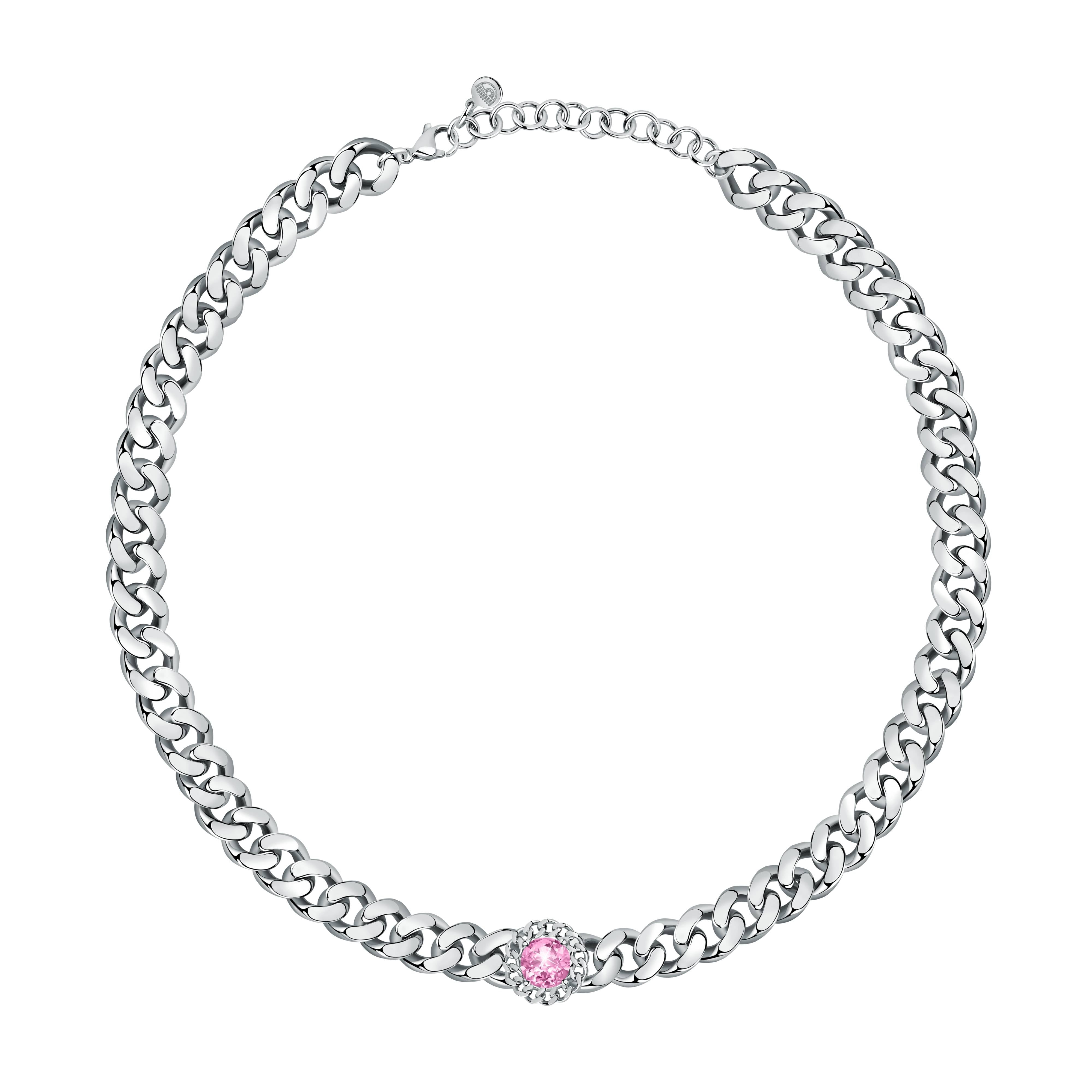 Collana Donna Chiara Ferragni Groumette Ciondolo Zirconi Bianchi Rosa