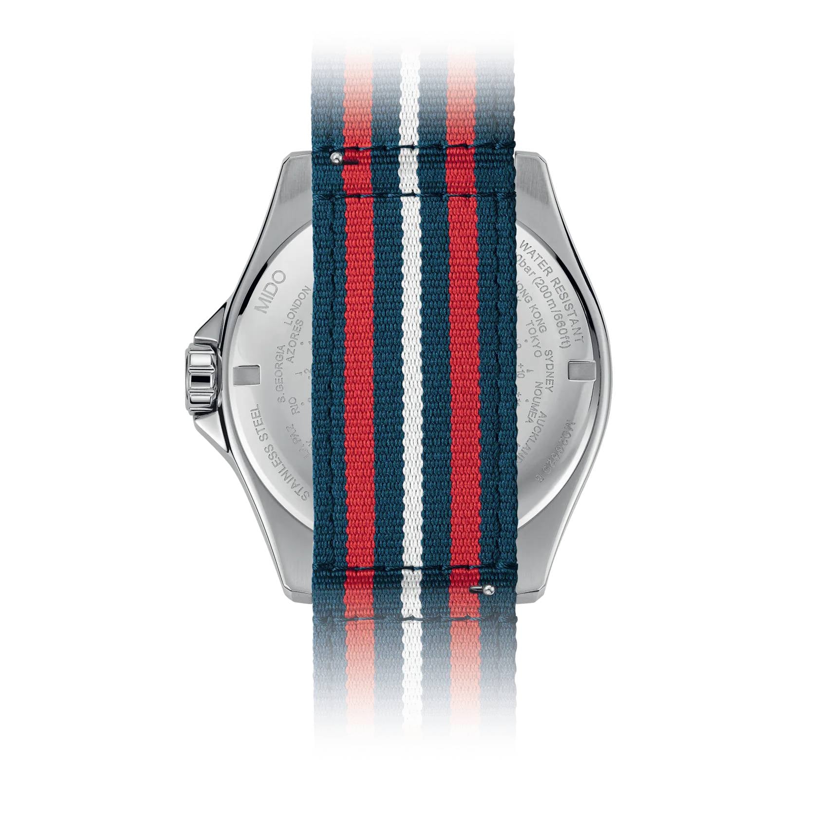 Orologio Uomo Mido Automatico GMT Blu Rosso Doppio Cinturino M0266291104100