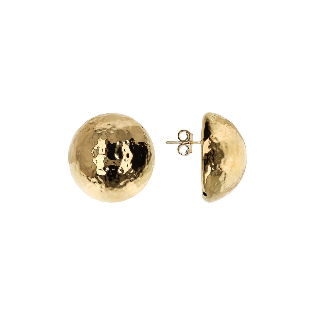 Orecchini Donna Etrusca Bronzo Dorato Bottone Martellato WSET00841.YG