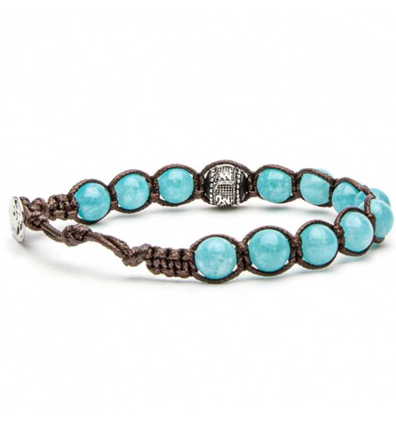 Bracciale Uomo Tamashii Pietra agata verde acqua ruota della preghiera BHS1100-200